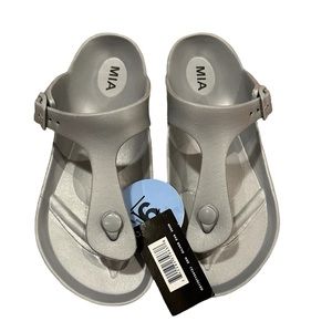 NEW WOMEN MIA Gray “ZEN” Slip On Slides Sandals Size 9 M